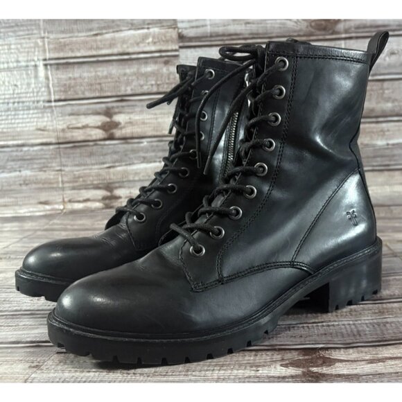 Frye Shoes - Frye Foster Leather Lace Up Combat Boots size 8 color black brand new 3475027